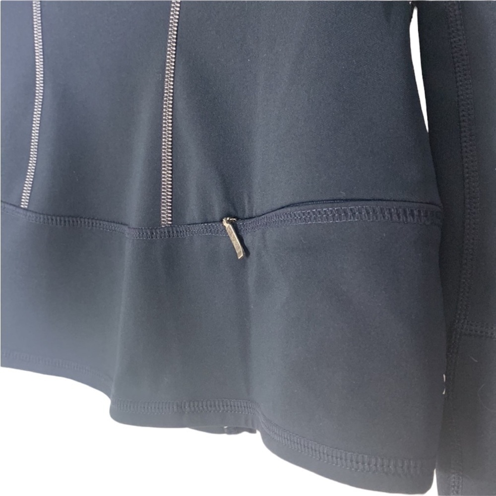 🌸2/$25 Athleta Navy Running Wild Half-zip Hoodie 2.0 White Polka Dots - Picture 7 of 11